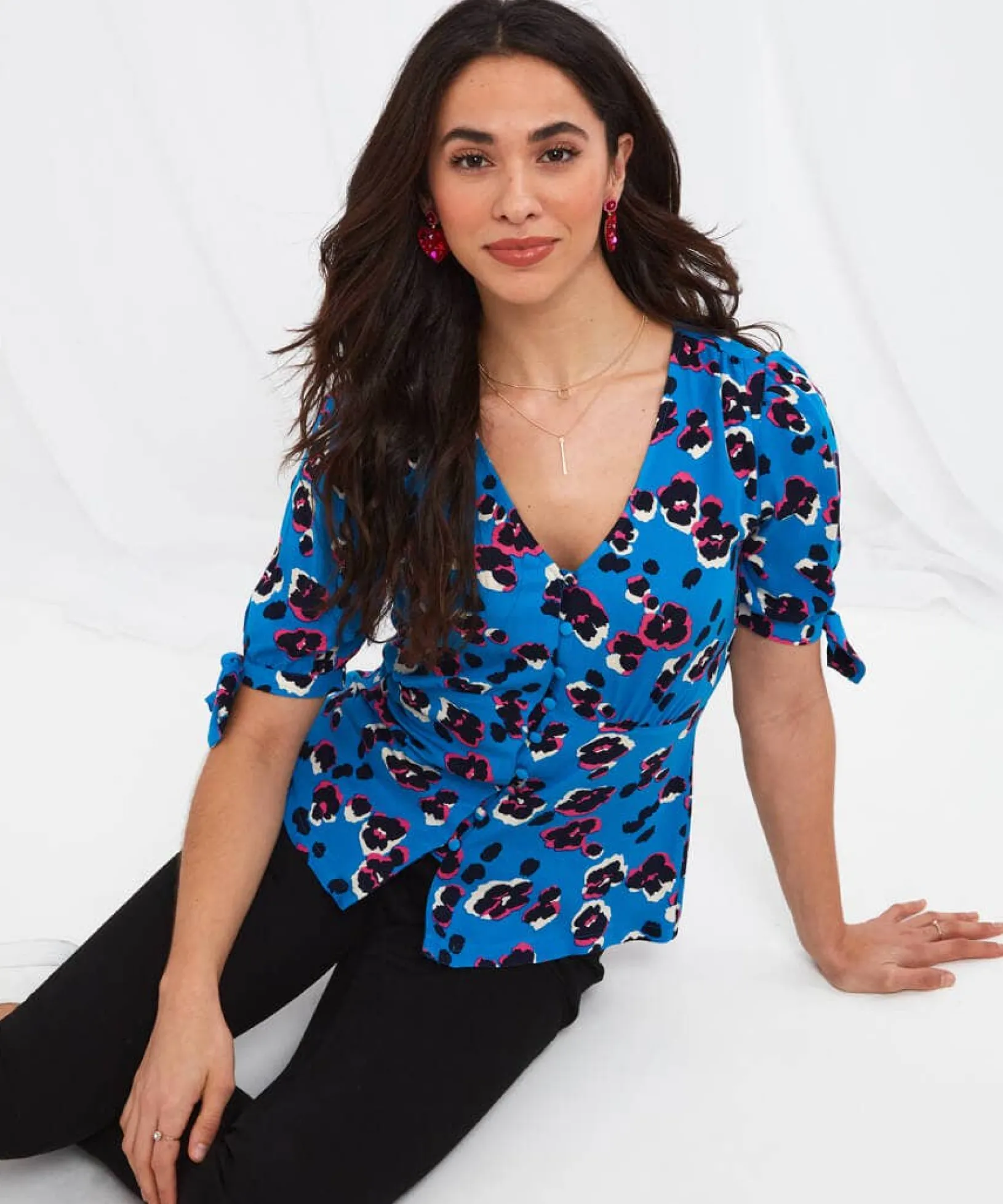 alluring_animal_blouse_0.webp Sale Tops, Tunics & Blouses | Women's Joe Browns Alluring Animal Blouse Blue