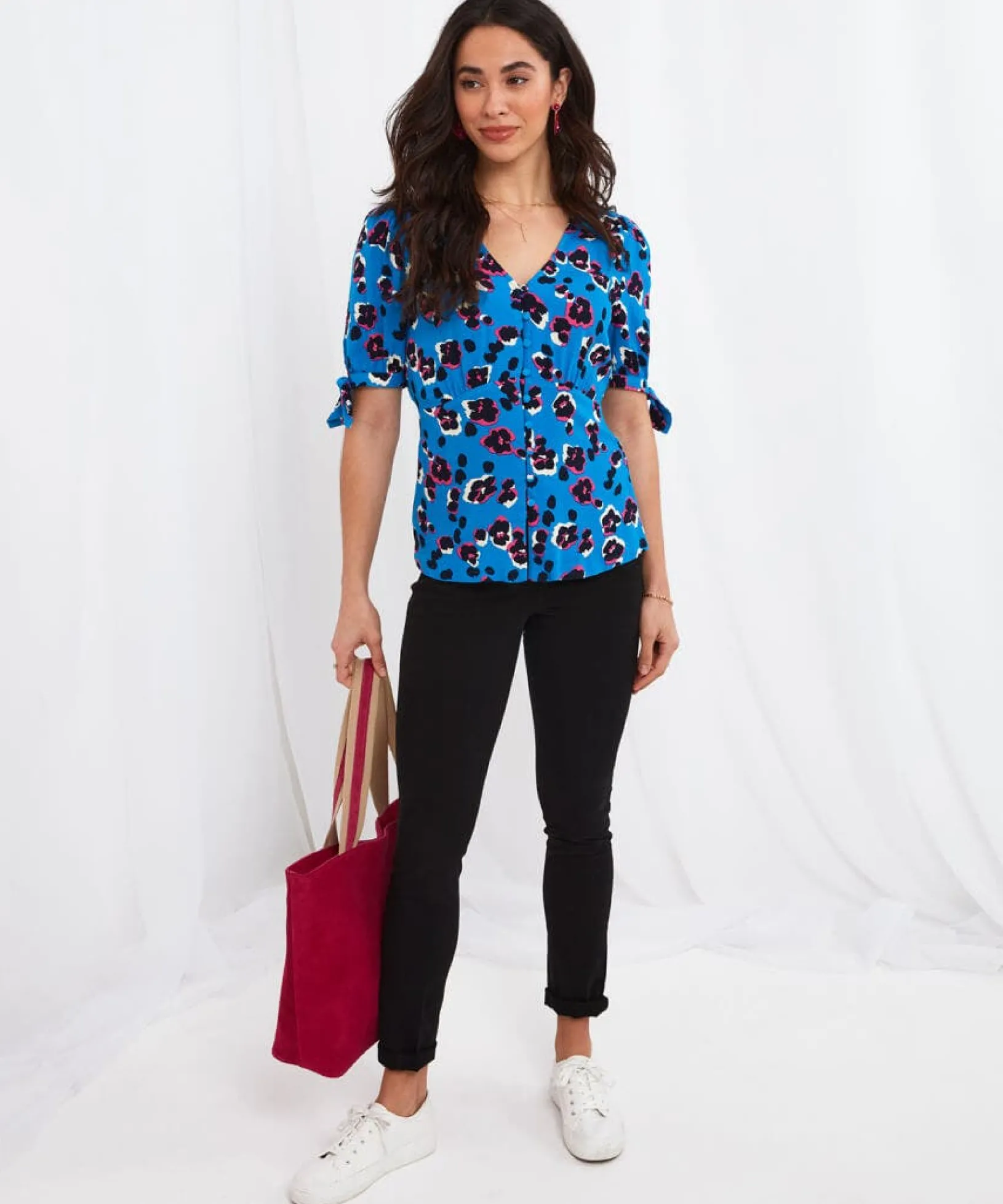 alluring_animal_blouse_2.webp Sale Tops, Tunics & Blouses | Women's Joe Browns Alluring Animal Blouse Blue