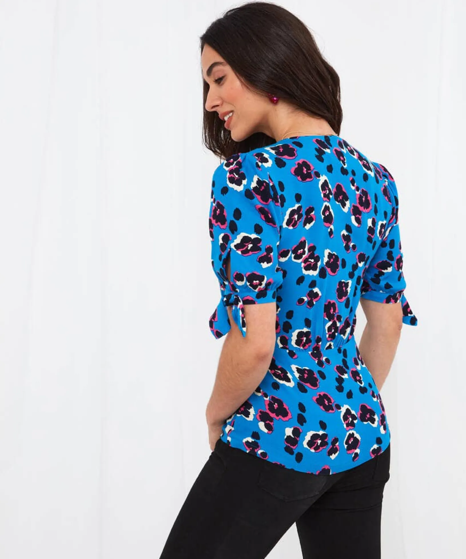 alluring_animal_blouse_3.webp Sale Tops, Tunics & Blouses | Women's Joe Browns Alluring Animal Blouse Blue