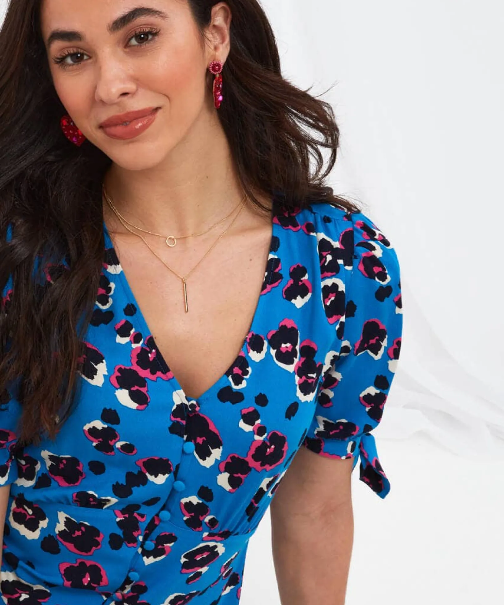 alluring_animal_blouse_4.webp Sale Tops, Tunics & Blouses | Women's Joe Browns Alluring Animal Blouse Blue