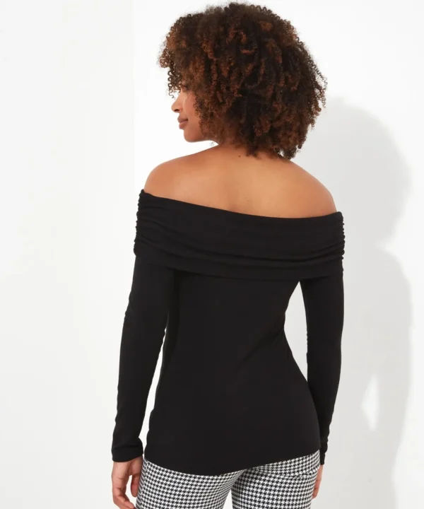 Shop Women's Collection | Tops, Tunics & Blouses | Top Picks | Women's Joe Browns Bardot Jersey Top Black / Orange