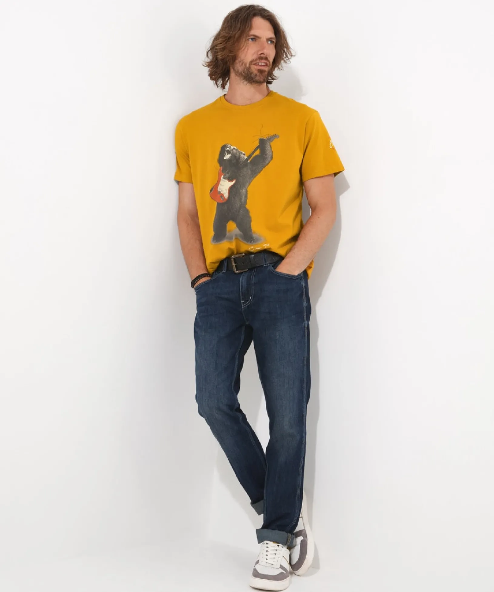 bear_rock_tee_2.webp Shop Men's Collection | Graphic T-Shirts | Tops & T-Shirts | Sale Tops & T-Shirts | Top Picks | Top Picks | Men,s | Men,s Joe Browns Bear Rock Tee Gold