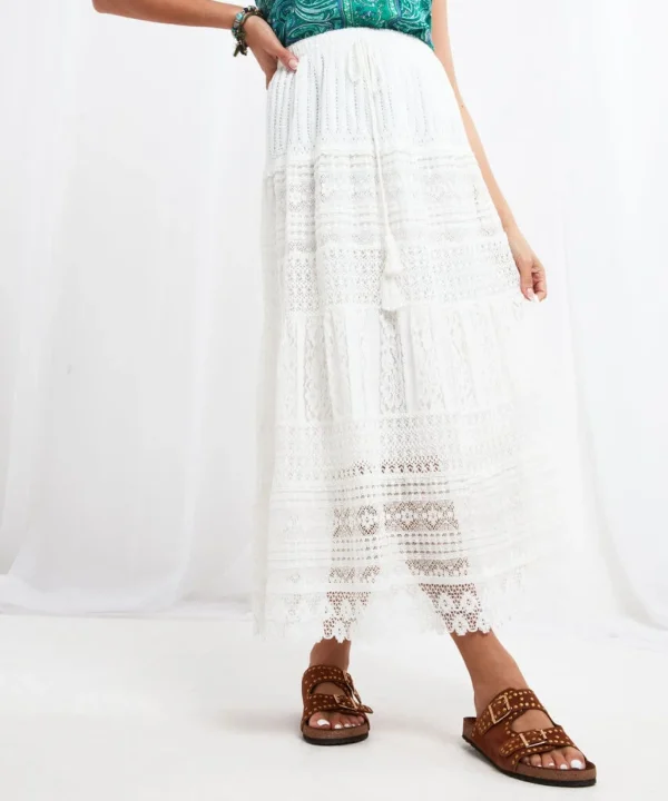 Sale Skirts | Women's Joe Browns Beautiful Lace Maxi Skirt White