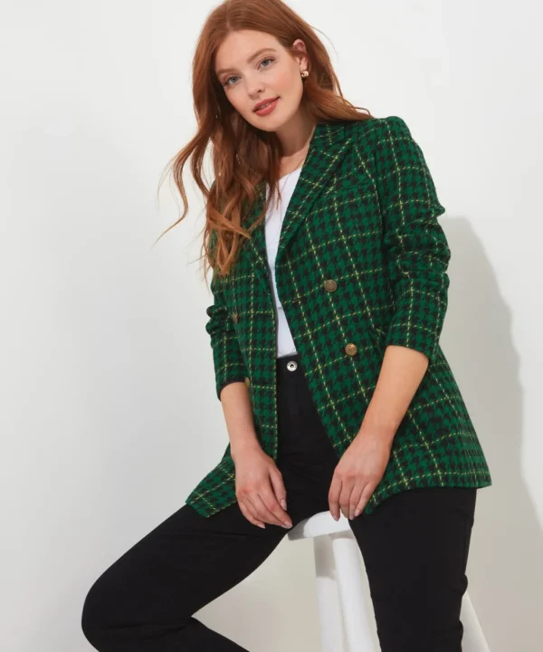 Waistcoats | Coats & Jackets | Shop Blazers | Sale Coats & Jacket | Women's | Women's | Women's | Women's Joe Browns Beautifully Bold Check Jacket Green