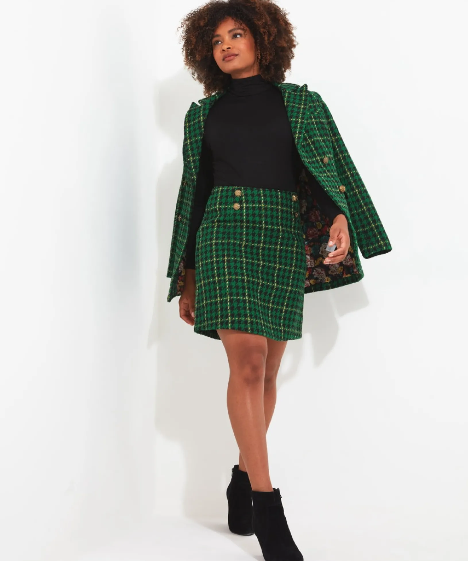 beautifully_bold_check_sk_0.webp Shop Women's Collection | Skirts | Sale Skirts | Top Picks | Women's | Women's Joe Browns Beautifully Bold Check Skirt Green