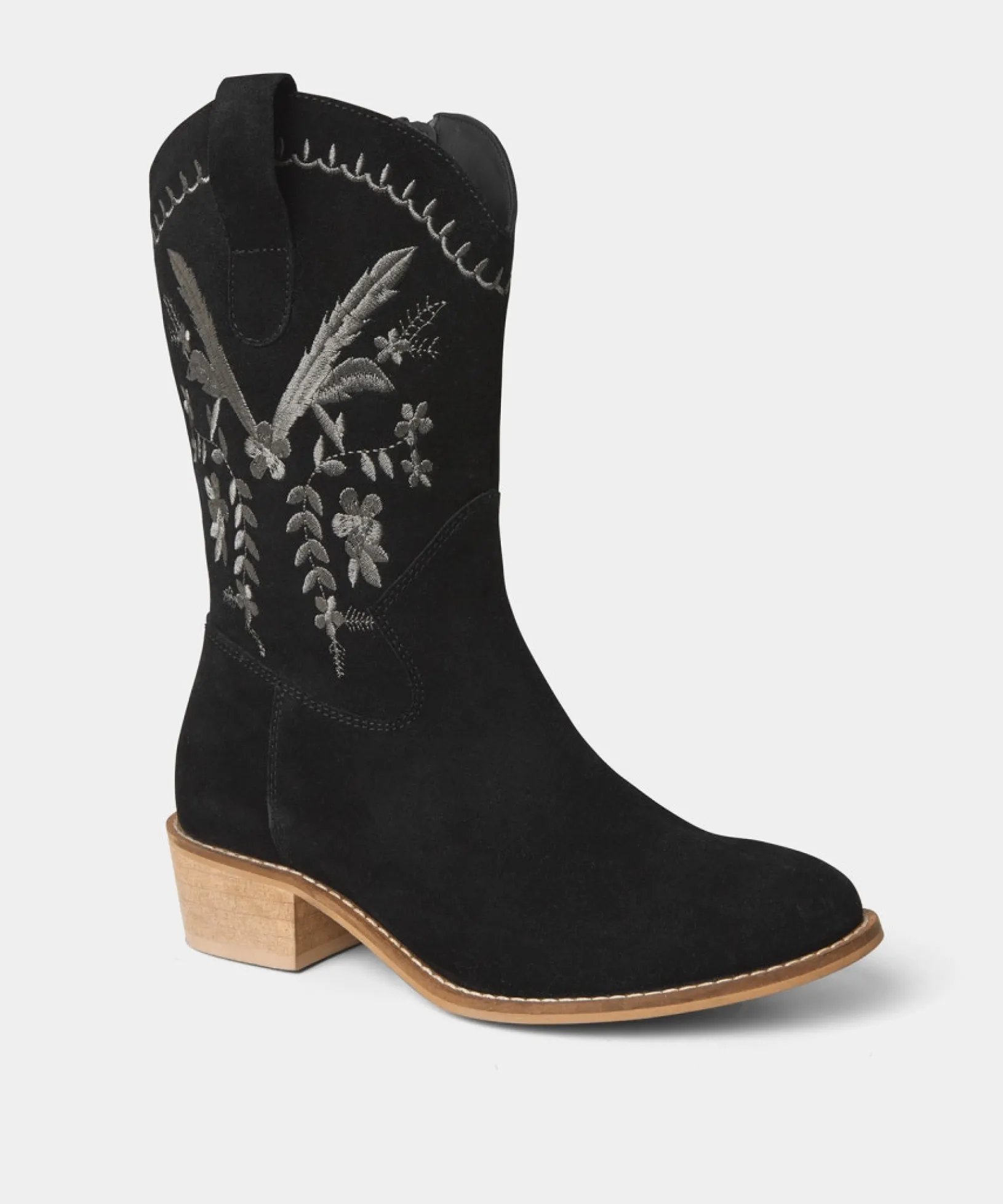 belvedere_embroidered_sue_2.webp Knee High Boots | Ankle Boots | Boots & Shoes | Sale Boots & Shoes | Top Picks | Top Picks | Women's | Women's Joe Browns Belvedere Embroidered Suede Boots Black