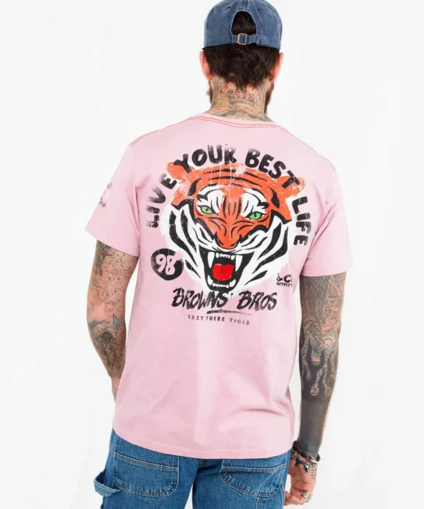 Sale Tops & T-Shirts | Men,s Joe Browns Best Life Tee Pink