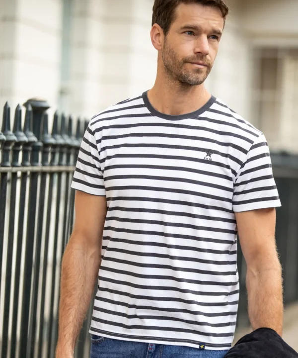 Shop Men's Collection | Plain Tops & T-Shirts | Layering Essentials | Tops & T-Shirts | Top Picks | Top Picks | Men，s | Men，s Joe Browns Beyond Basic Stripe Tee White/Charcoal