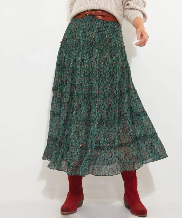 Shop Women's Collection | Occasion Outfits | Skirts | Sale Skirts | Top Picks | Top Picks | Women's | Women's Joe Browns Boho Days Beaded Skirt Green