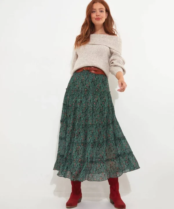 Shop Women's Collection | Occasion Outfits | Skirts | Sale Skirts | Top Picks | Top Picks | Women's | Women's Joe Browns Boho Days Beaded Skirt Green