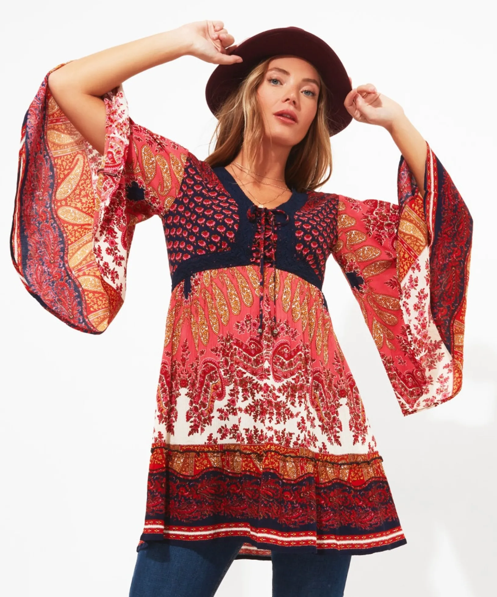boho_dreams_tunic_dress_0.webp Shop Women's Collection | Tops, Tunics & Blouses | Sale Tops, Tunics & Blouses | Top Picks | Women's | Women's Joe Browns Boho Dreams Tunic Dress Multi