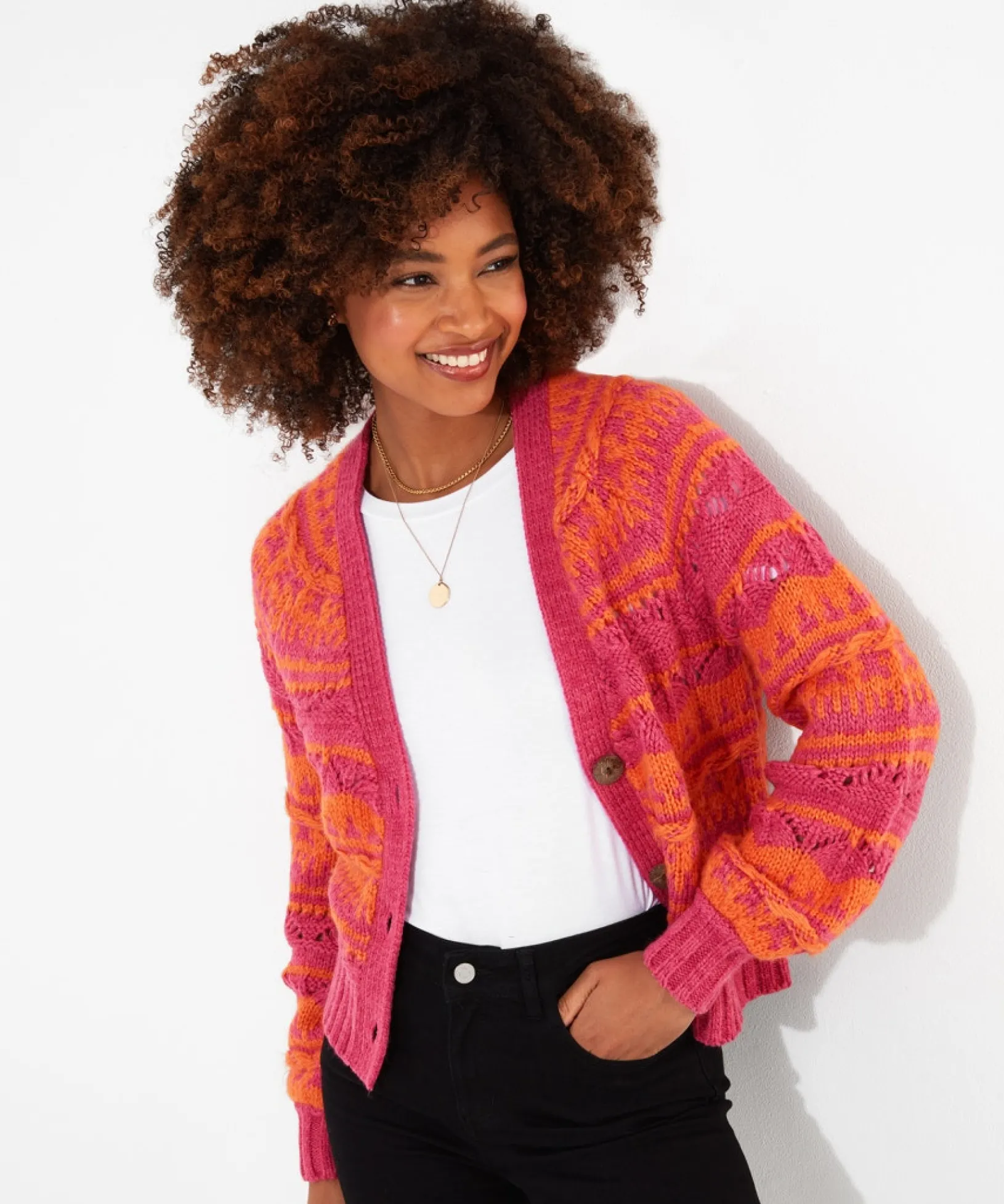 boldly_beautiful_cardigan_2.webp Shop Women's Collection | Cardigans & Coatigans | Sale Knitwear & Jumpers | Top Picks | Top Picks | Women's Joe Browns Boldly Beautiful Cardigan Orange