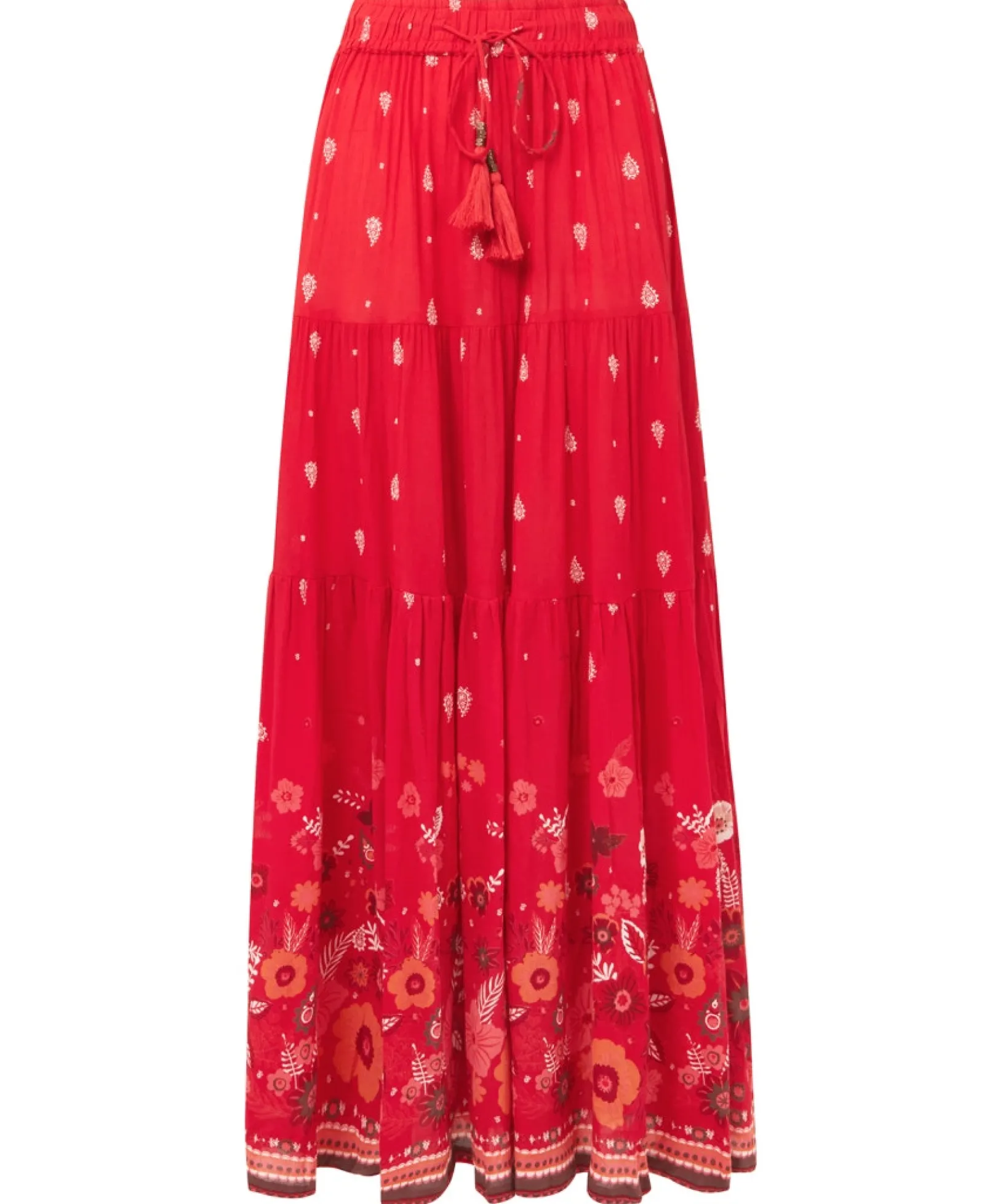 border_print_skirt_1.webp Skirts | Sale Skirts | Women's | Women's Joe Browns Border Print Skirt Red