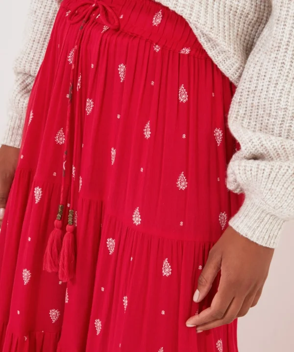 Skirts | Sale Skirts | Women's | Women's Joe Browns Border Print Skirt Red