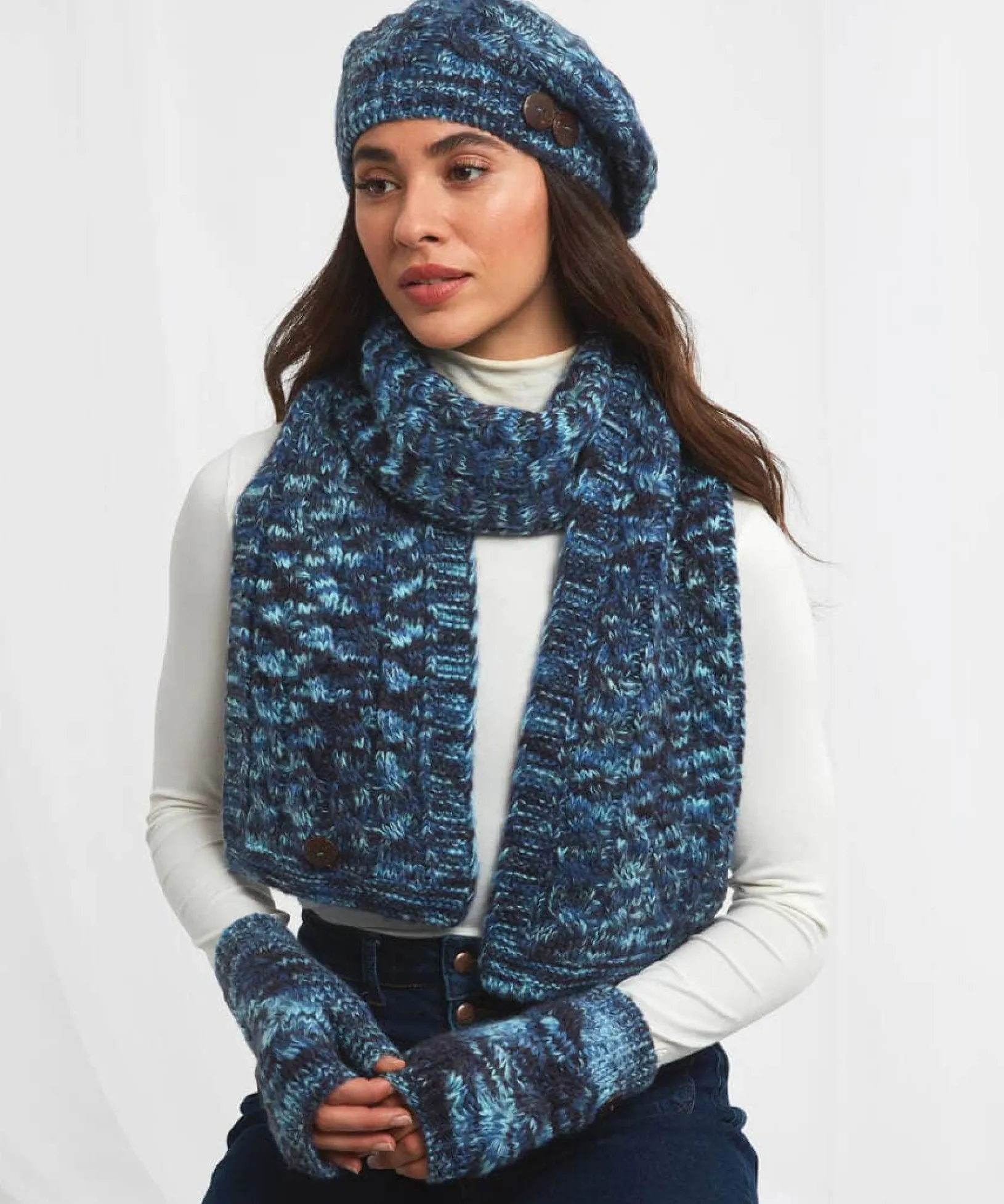 breezy_day_space_dye_mitt_1.webp Sale Gifts | Sale Accessories & Jewellery | Women's | Women's Joe Browns Breezy Day Space Dye Mitts Blue Multi