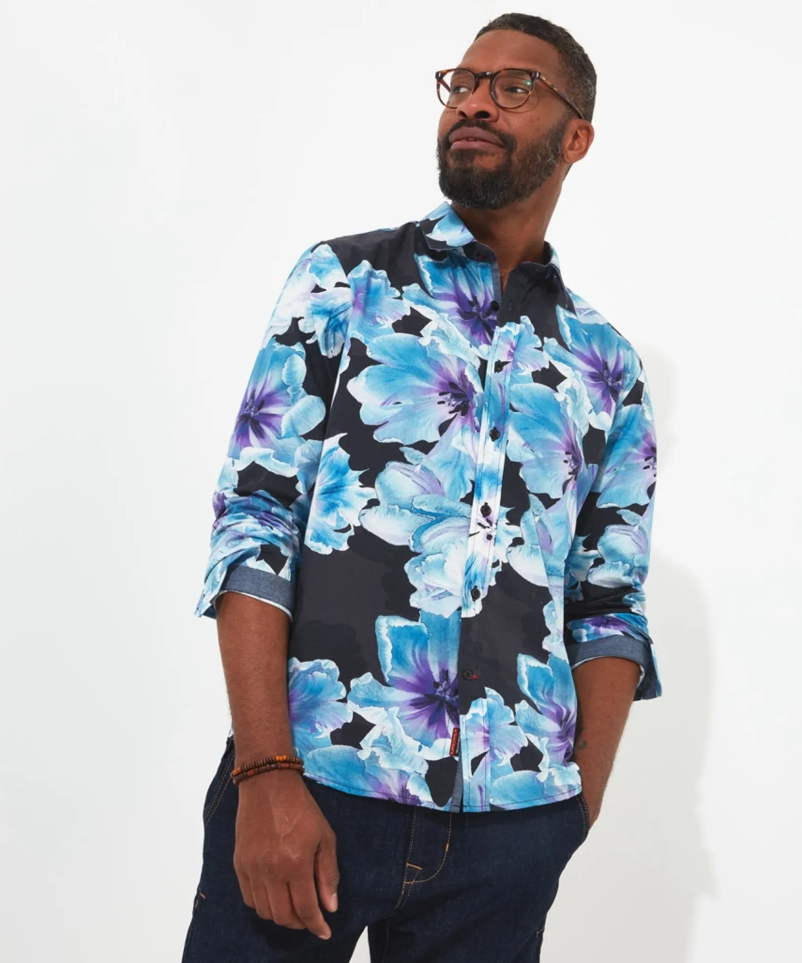 bright_and_bold_floral_sh_0.webp Shop Men's Collection | Funky Shirts | Shirts | Sale Shirts | Top Picks | Top Picks | Men,s | Men,s Joe Browns Bright And Bold Floral Shirt Black