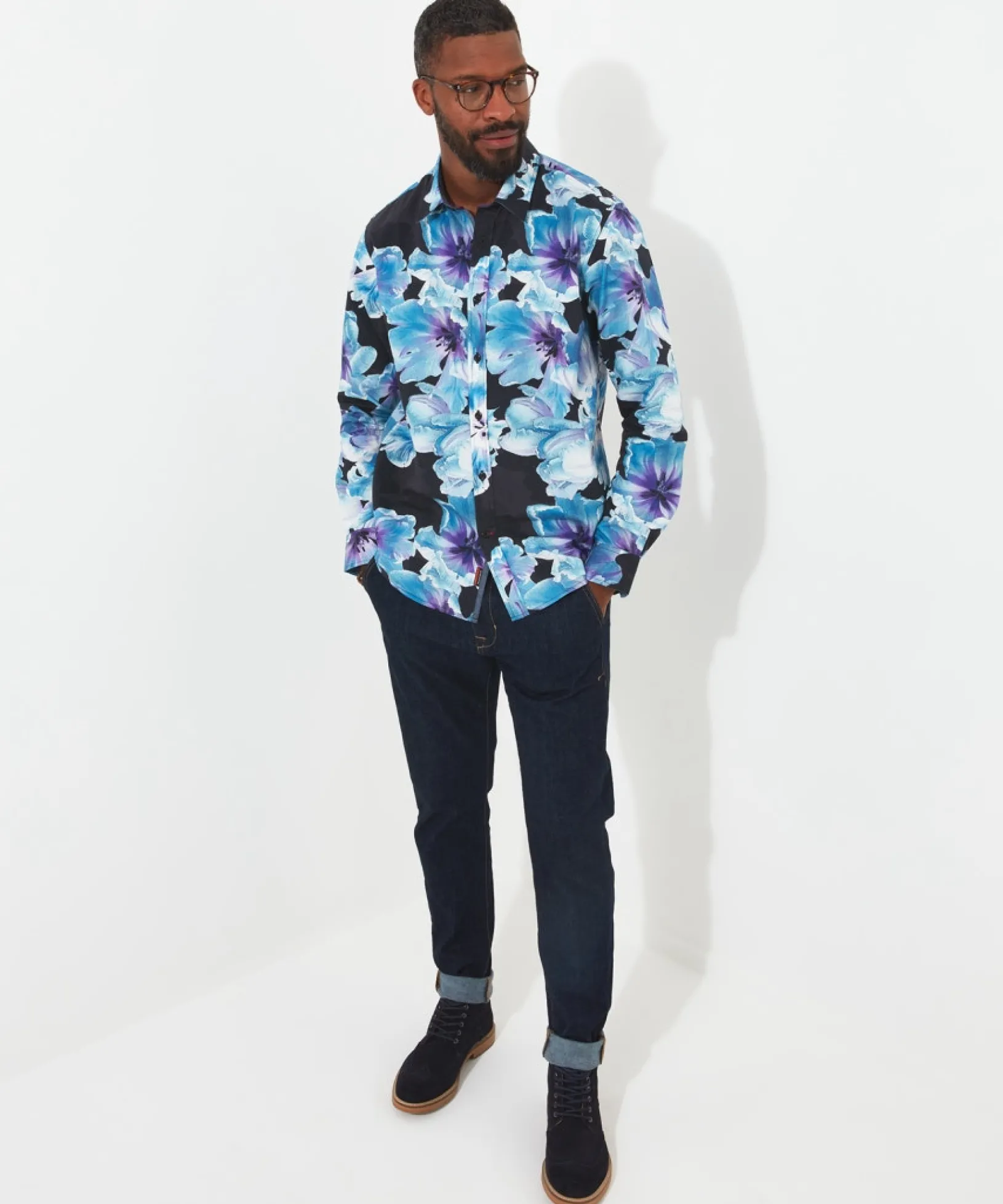 bright_and_bold_floral_sh_2.webp Shop Men's Collection | Funky Shirts | Shirts | Sale Shirts | Top Picks | Top Picks | Men,s | Men,s Joe Browns Bright And Bold Floral Shirt Black