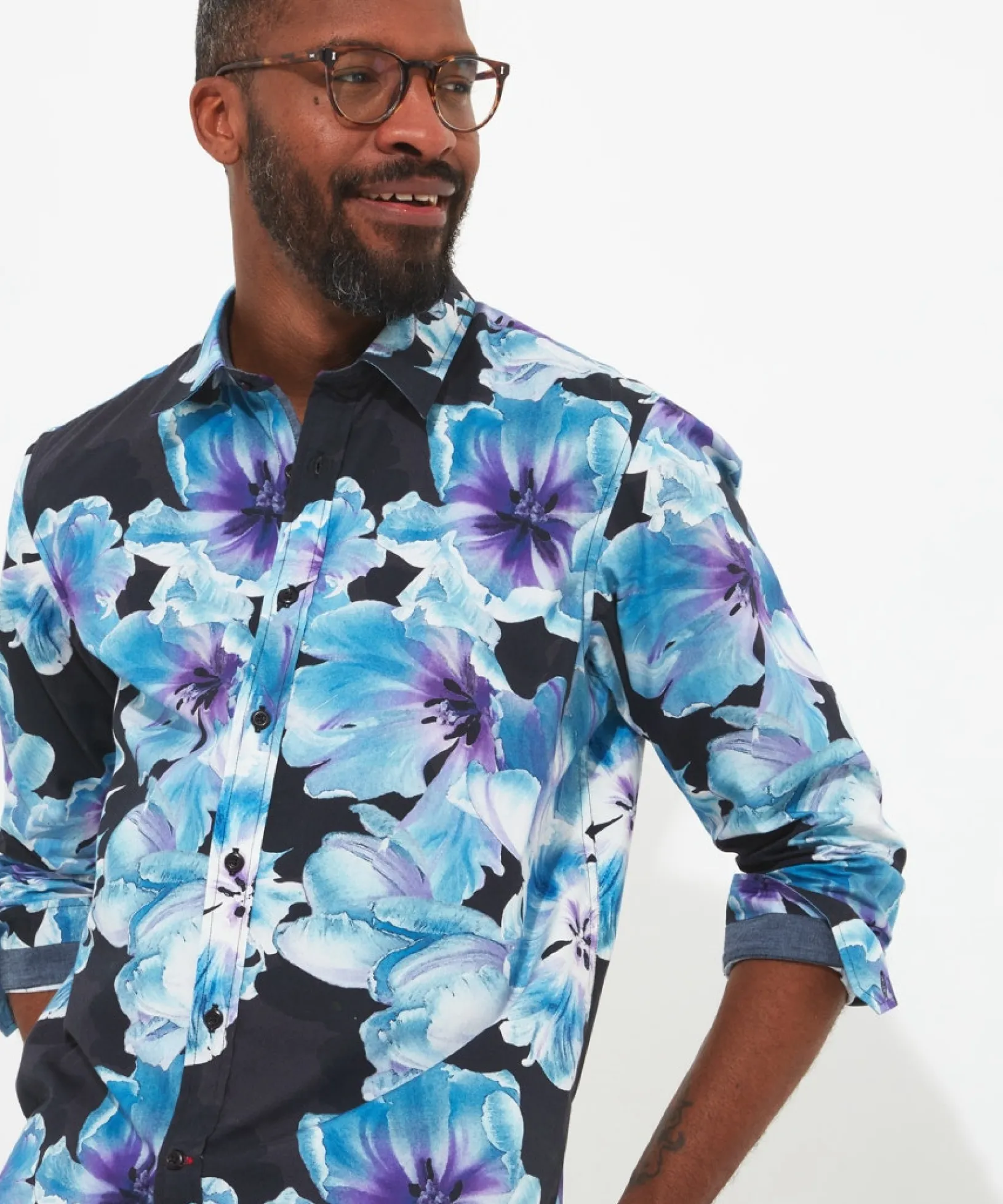 bright_and_bold_floral_sh_4.webp Shop Men's Collection | Funky Shirts | Shirts | Sale Shirts | Top Picks | Top Picks | Men,s | Men,s Joe Browns Bright And Bold Floral Shirt Black