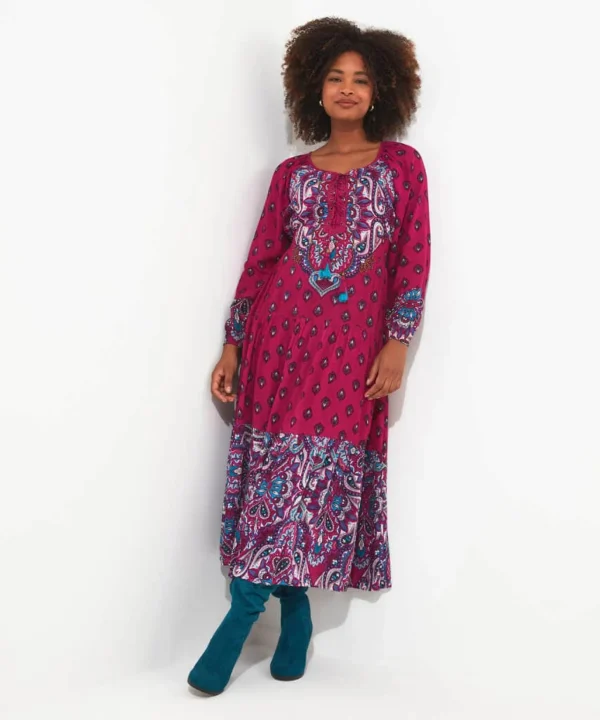 Shop Women's Collection | Vintage & Retro Dresses | Maxi Dresses | Boho Dresses | Party Dresses | Occasion Outfits | Petite | Dresses | Sale Dresses | Top Picks | Top Picks | Top Picks | Top Picks | Top Picks | Top Picks | Women's | Women's | Women's Joe Browns Brilliantly Boho Beaded Dress Pink