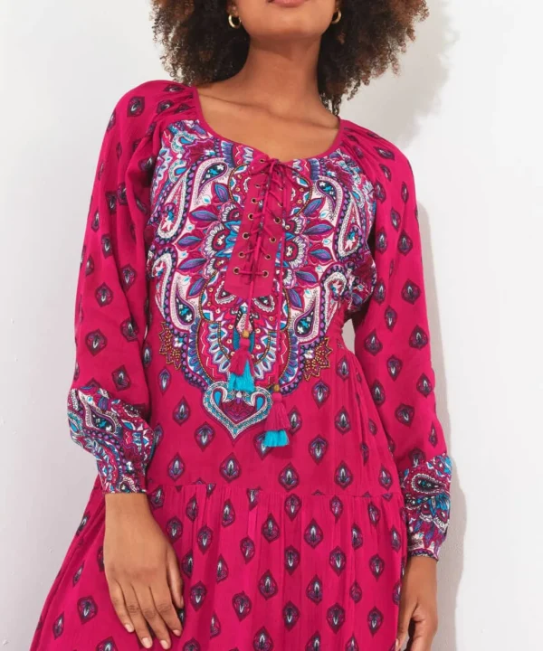 Shop Women's Collection | Vintage & Retro Dresses | Maxi Dresses | Boho Dresses | Party Dresses | Occasion Outfits | Petite | Dresses | Sale Dresses | Top Picks | Top Picks | Top Picks | Top Picks | Top Picks | Top Picks | Women's | Women's | Women's Joe Browns Brilliantly Boho Beaded Dress Pink