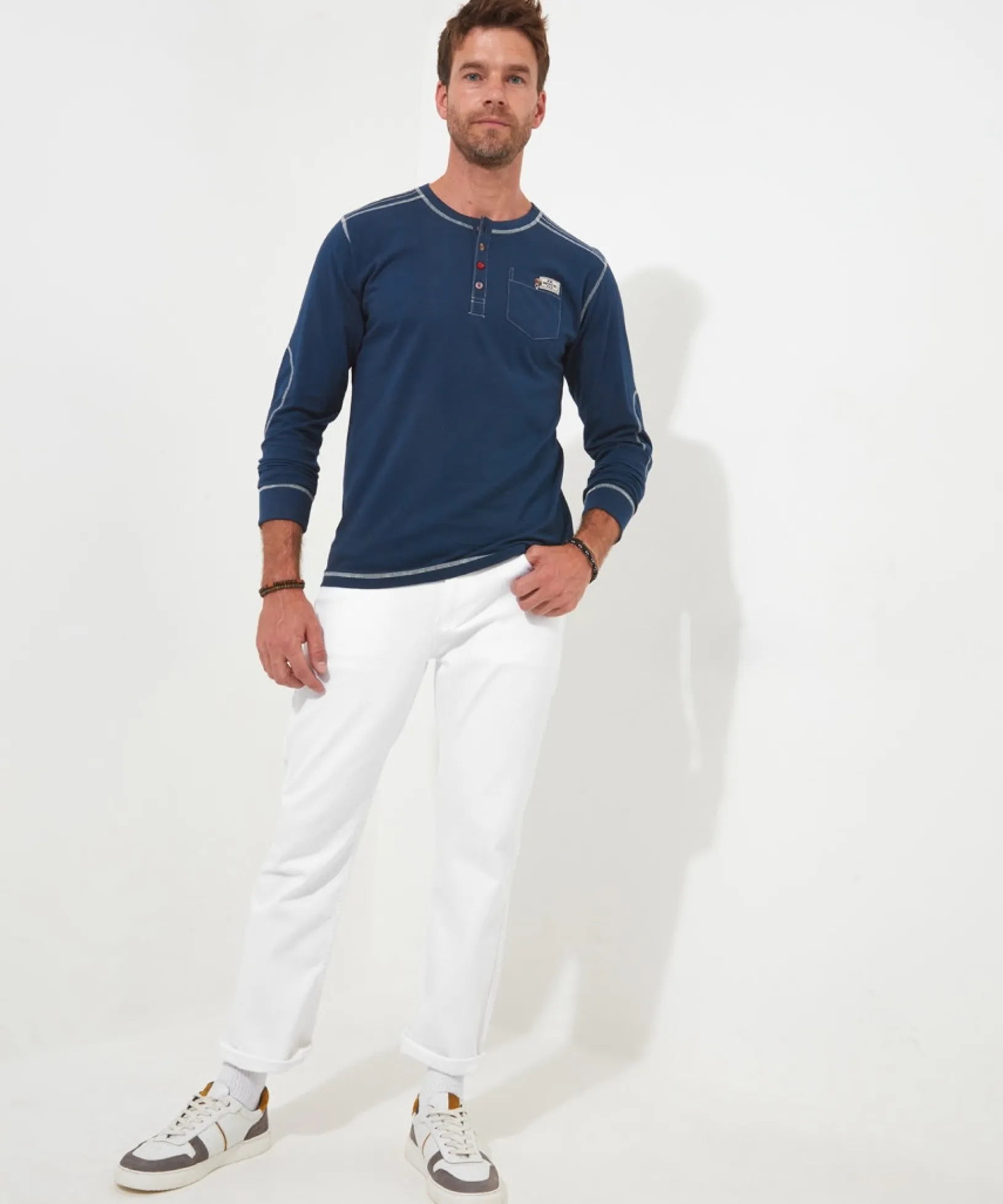 buster_henley_2.webp Shop Men's Collection | Henley Tops | Layering Essentials | Tops & T-Shirts | Sale Tops & T-Shirts | Top Picks | Men,s | Men,s | Men,s | Men,s Joe Browns Buster Henley Navy