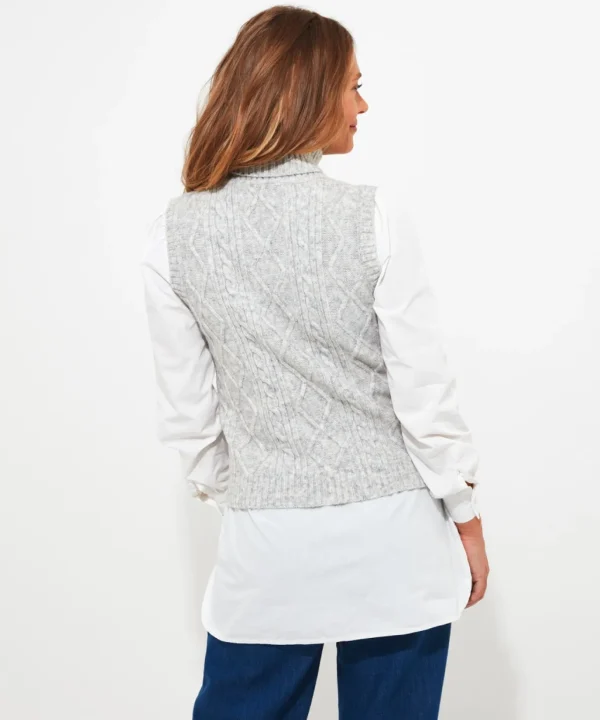 Cardigans & Coatigans | Sale Knitwear & Jumpers | Top Picks | Women's Joe Browns Charming Cable Knit Vest Grey