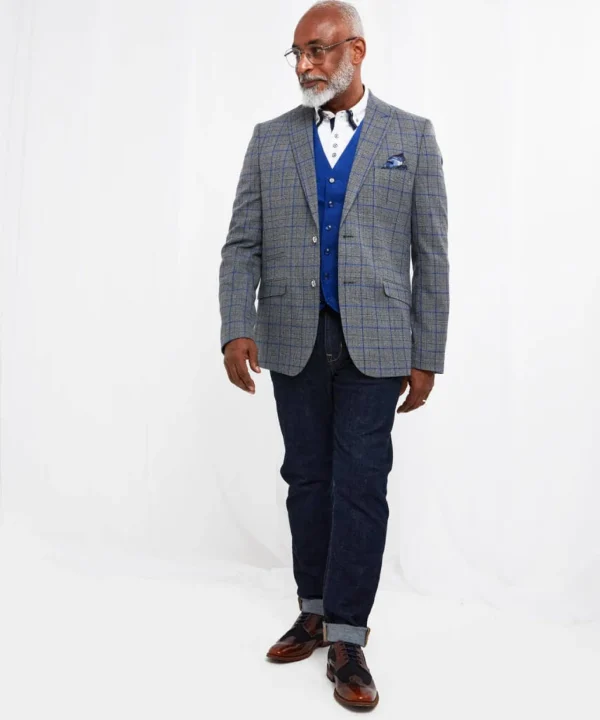 Sale Blazers | Sale Coats & Jacket | Men,s | Men,s Joe Browns Charming Check Blazer Grey