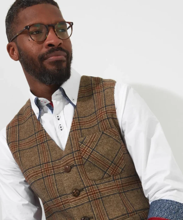Waistcoats | Coats & Jackets | Sale Waistcoats | Men，s | Men，s | Men，s Joe Browns Charming Check Waistcoat Brown/Red / Green