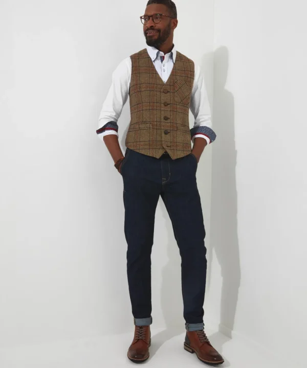 Waistcoats | Coats & Jackets | Sale Waistcoats | Men，s | Men，s | Men，s Joe Browns Charming Check Waistcoat Brown/Red / Green