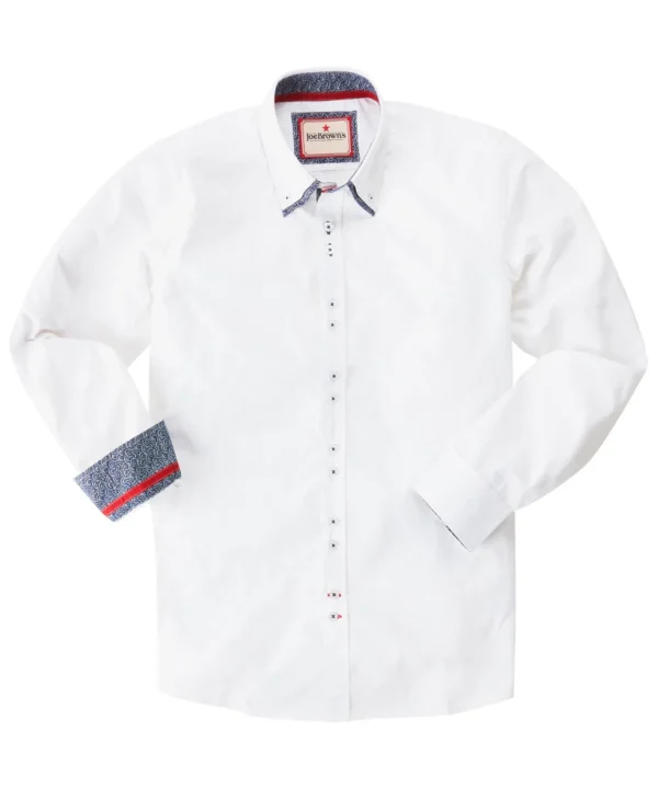 Shop Men's Collection | Work Shirts | Men's Tailoring | Shirts | Sale Shirts | Top Picks | Top Picks | Top Picks | Men，s | Men，s Joe Browns Charming Double Collar Shirt White