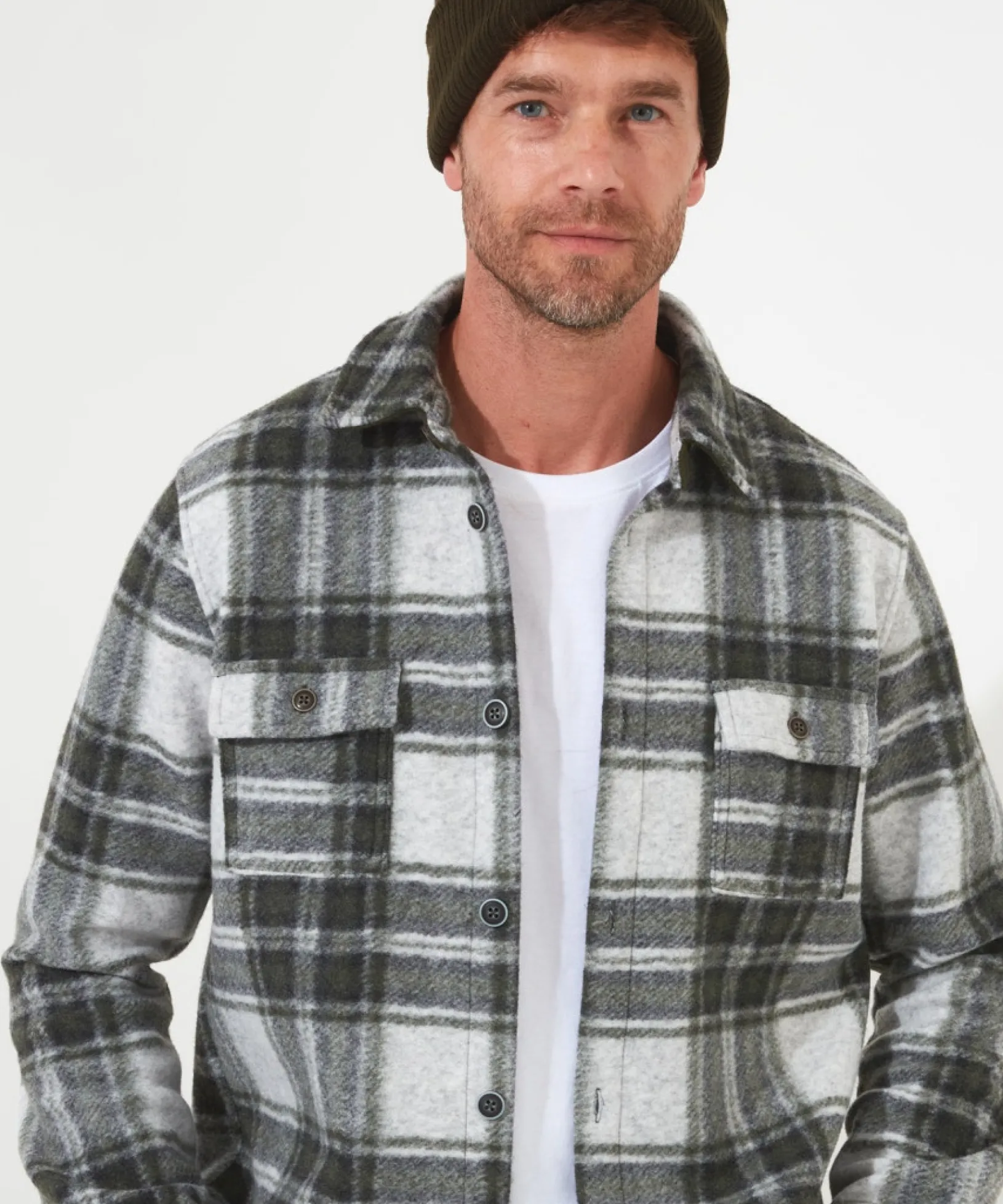 checked_out_shacket_5.webp Shop Men's Collection | Layering Essentials | Shirts | Sale Shirts | Top Picks | Men,s | Men,s | Men,s Joe Browns Checked Out Shacket Green