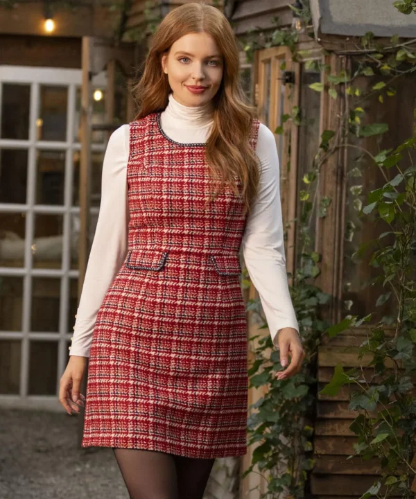 Shop Women's Collection | Vintage & Retro Dresses | Velvet & Devor茅 Dresses | Dresses | Top Picks | Top Picks | Top Picks | Women's Joe Browns Chic Check Dress Red
