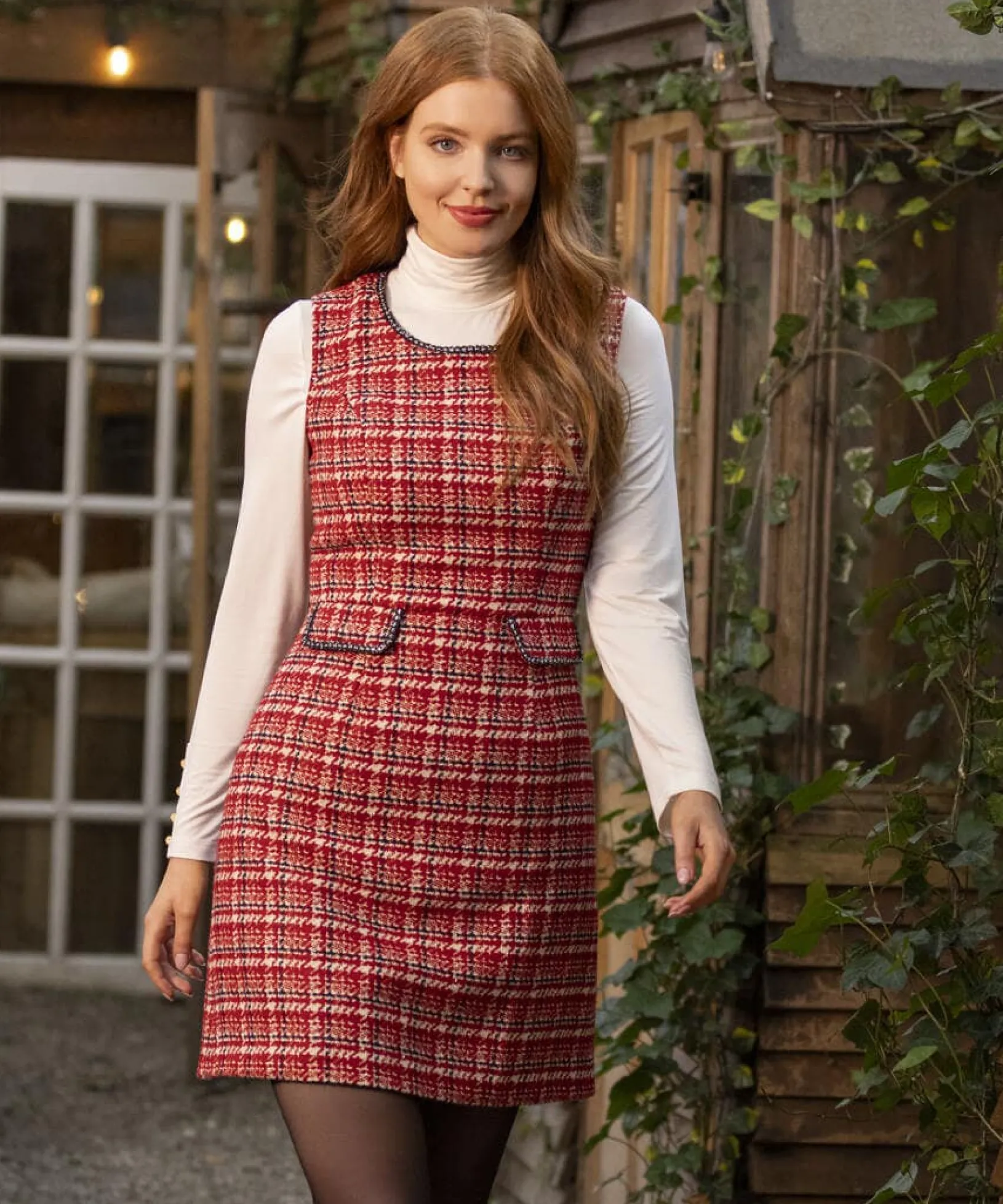 chic_check_dress_2.webp Shop Women's Collection | Vintage & Retro Dresses | Velvet & Devor茅 Dresses | Dresses | Top Picks | Top Picks | Top Picks | Women's Joe Browns Chic Check Dress Red