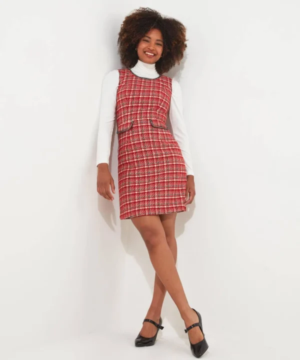 Shop Women's Collection | Vintage & Retro Dresses | Velvet & Devor茅 Dresses | Dresses | Top Picks | Top Picks | Top Picks | Women's Joe Browns Chic Check Dress Red