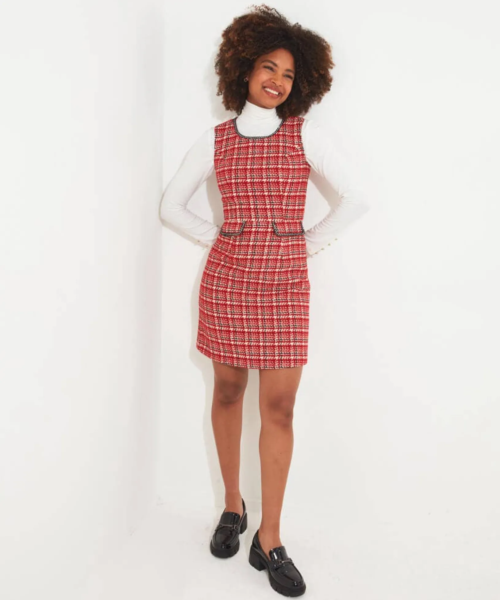 chic_check_dress_4.webp Shop Women's Collection | Vintage & Retro Dresses | Velvet & Devor茅 Dresses | Dresses | Top Picks | Top Picks | Top Picks | Women's Joe Browns Chic Check Dress Red