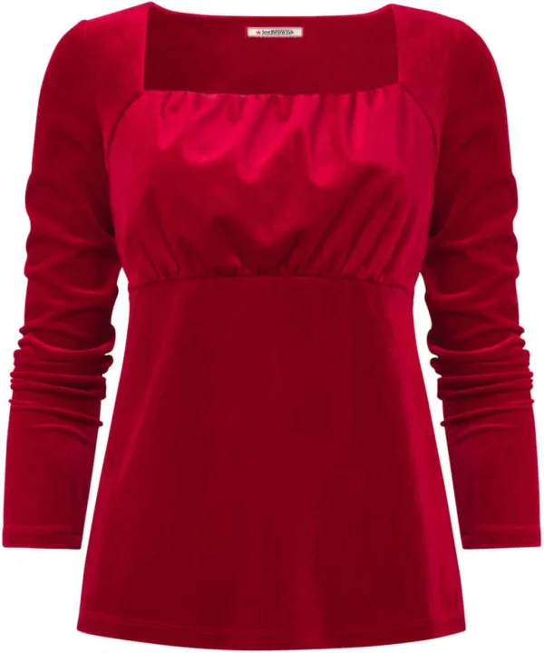 Shop Women's Collection | Occasion Outfits | Tops, Tunics & Blouses | Sale Tops, Tunics & Blouses | Top Picks | Top Picks | Women's | Women's Joe Browns Christa Velour Top Red