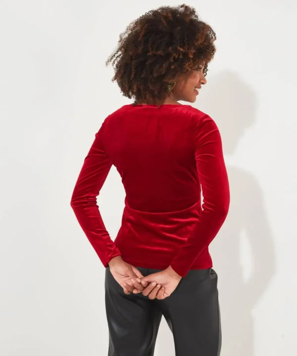 Shop Women's Collection | Occasion Outfits | Tops, Tunics & Blouses | Sale Tops, Tunics & Blouses | Top Picks | Top Picks | Women's | Women's Joe Browns Christa Velour Top Red