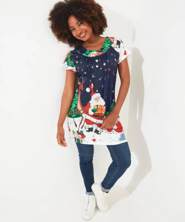 Shop Women's Collection | Tops, Tunics & Blouses | Dresses | Half Price Christmas Styles | Sale Tops, Tunics & Blouses | Top Picks | Women's | Women's | Women's | Women's Joe Browns Christmas Fun Tunic Black