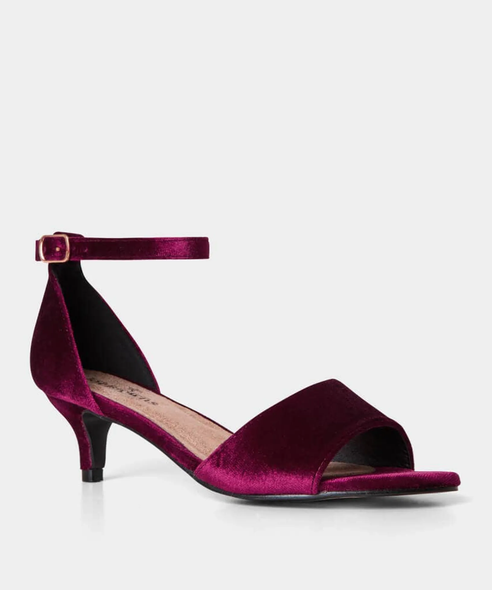 clara_dainty_velvet_heels_2.webp Party Footwear | Boots & Shoes | Sale Boots & Shoes | Top Picks | Women's | Women's Joe Browns Clara Dainty Velvet Heels Dark Red