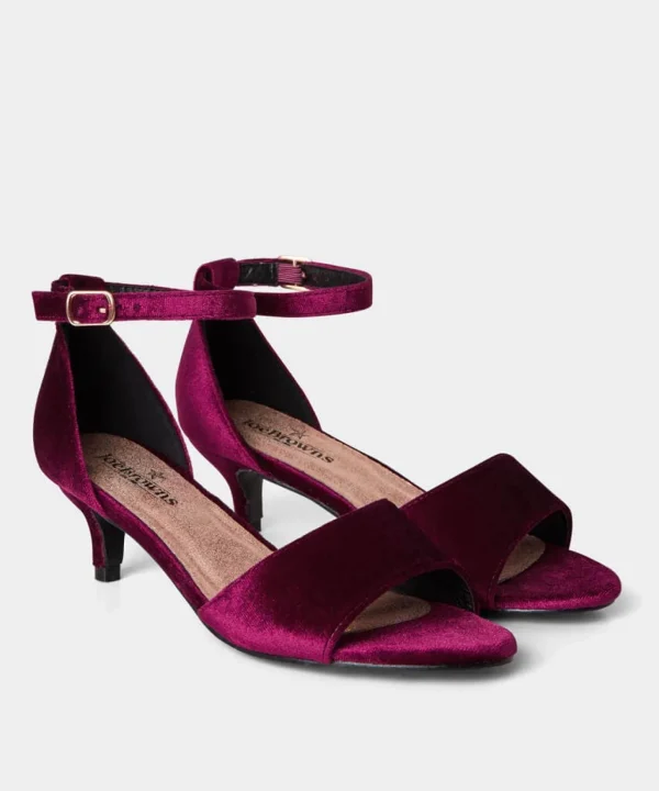 Party Footwear | Boots & Shoes | Sale Boots & Shoes | Top Picks | Women's | Women's Joe Browns Clara Dainty Velvet Heels Dark Red