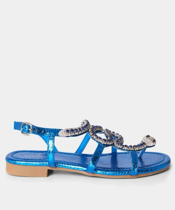 Sale Boots & Shoes | Women's Joe Browns Cleo Diamante Snake Sandals Blue Multi