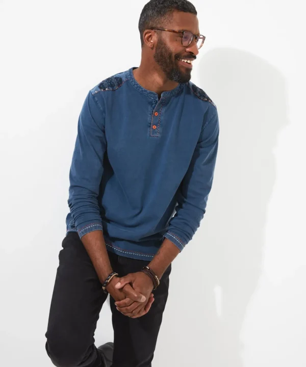 Shop Men's Collection | Henley Tops | Layering Essentials | Tops & T-Shirts | Sale Tops & T-Shirts | Top Picks | Men,s | Men,s | Men,s | Men,s Joe Browns Cool And Customised Henley Blue