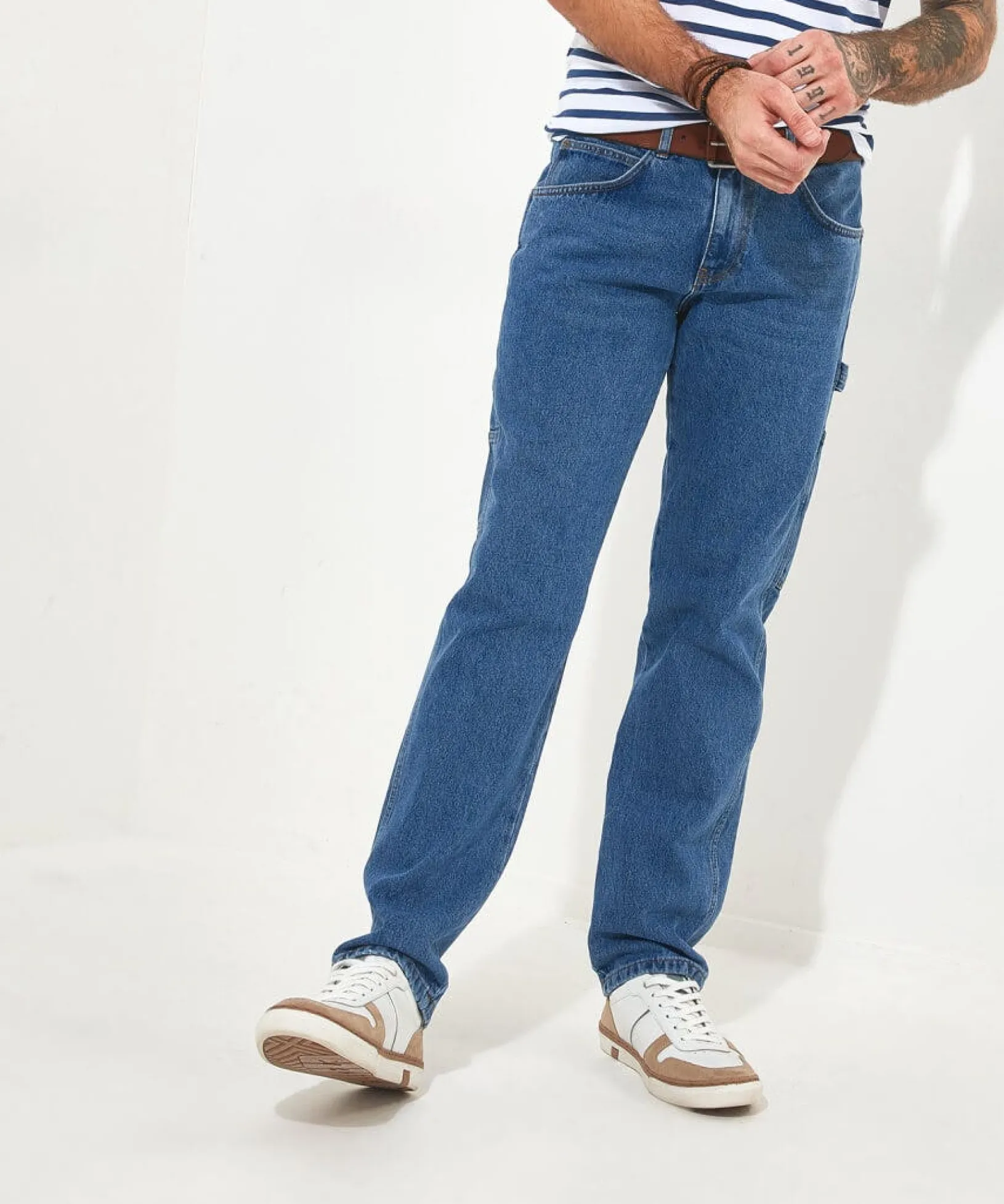 cool_carpenter_jeans_3.webp Shop Men's Collection | Jeans & Trousers | Denim Styles | Top Picks | Men,s | Men,s Joe Browns Cool Carpenter Jeans Mid Wash