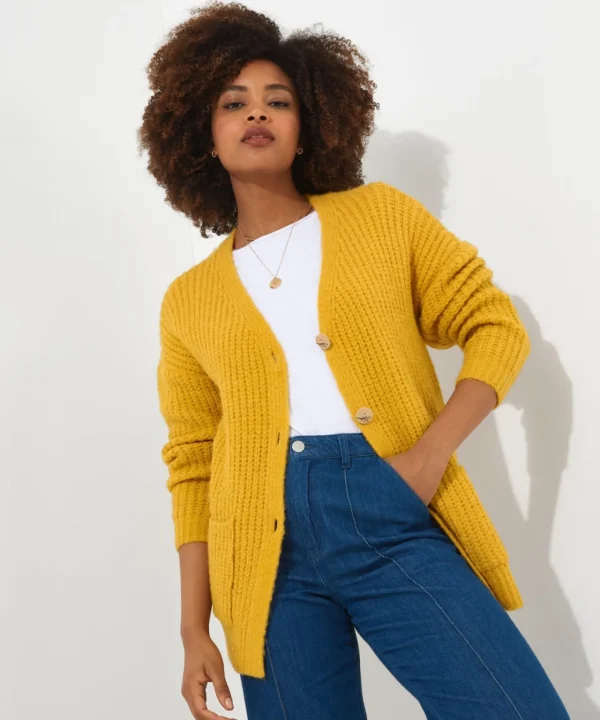 Cardigans & Coatigans | Sale Knitwear & Jumpers | Top Picks | Women's Joe Browns Cool Cosy Knit Cardigan Ochre