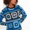 Tops, Tunics & Blouses | Sale Tops, Tunics & Blouses | Women's | Women's Joe Browns Crochet Effect Sweat Tunic Dress Blue