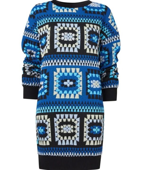 Tops, Tunics & Blouses | Sale Tops, Tunics & Blouses | Women's | Women's Joe Browns Crochet Effect Sweat Tunic Dress Blue