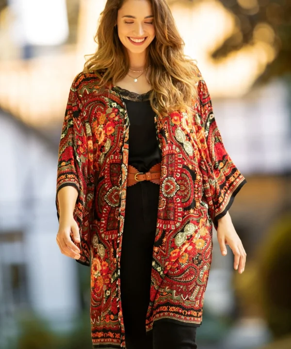 Tops, Tunics & Blouses | Sale Tops, Tunics & Blouses | Women's | Women's Joe Browns Curious Carnival Kimono Multi / Orange