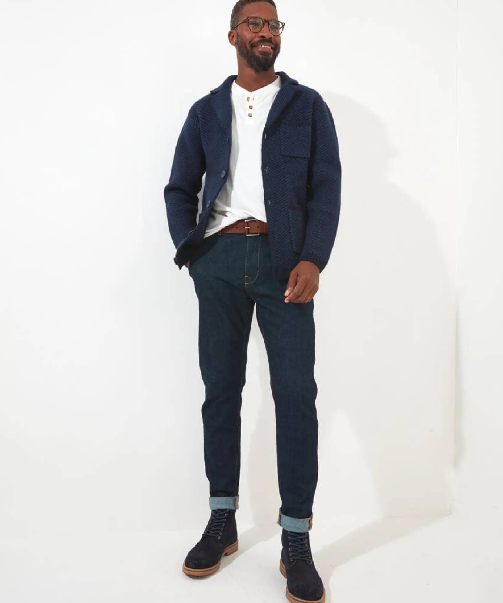 cut_above_cardigan_3.webp Shop Men's Collection | Knitwear & Jumpers | Top Picks | Men,s Joe Browns Cut Above Cardigan Navy