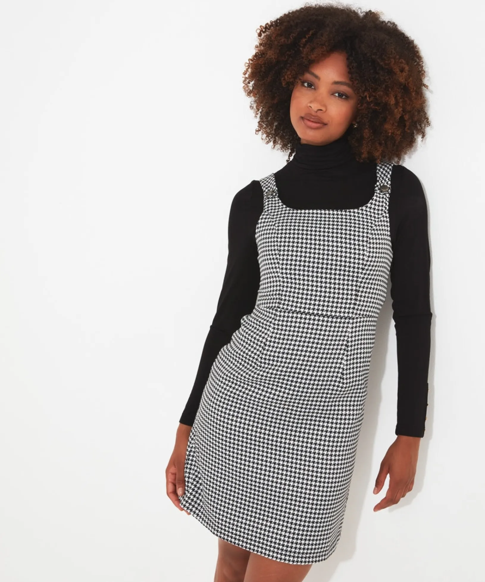 daring_dogtooth_dress_0.webp Shop Women's Collection | Vintage & Retro Dresses | Dresses | Sale Dresses | Top Picks | Top Picks | Women's | Women's Joe Browns Daring Dogtooth Dress Black/White