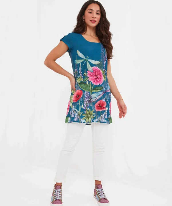 Sale Tops, Tunics & Blouses | Women's Joe Browns Darling Dragonfly Tunic Blue